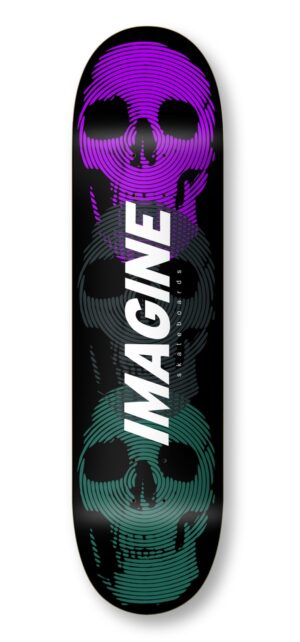 imagine deck skull embossed black
