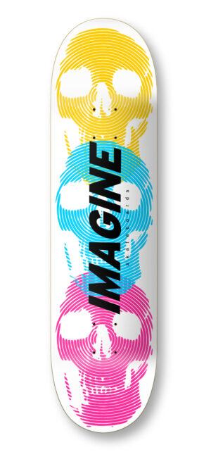 imagine deck skull embossed white