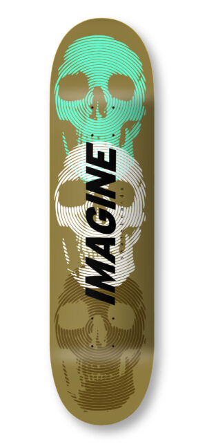 imagine deck skull embossed gold